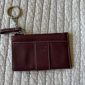 Coach Maroon Leather Keychain Pouch
